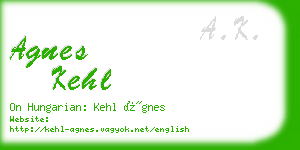 agnes kehl business card